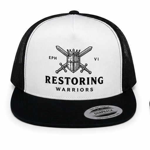 Restoring Warriors Trucker Snapback Hat - White and Black